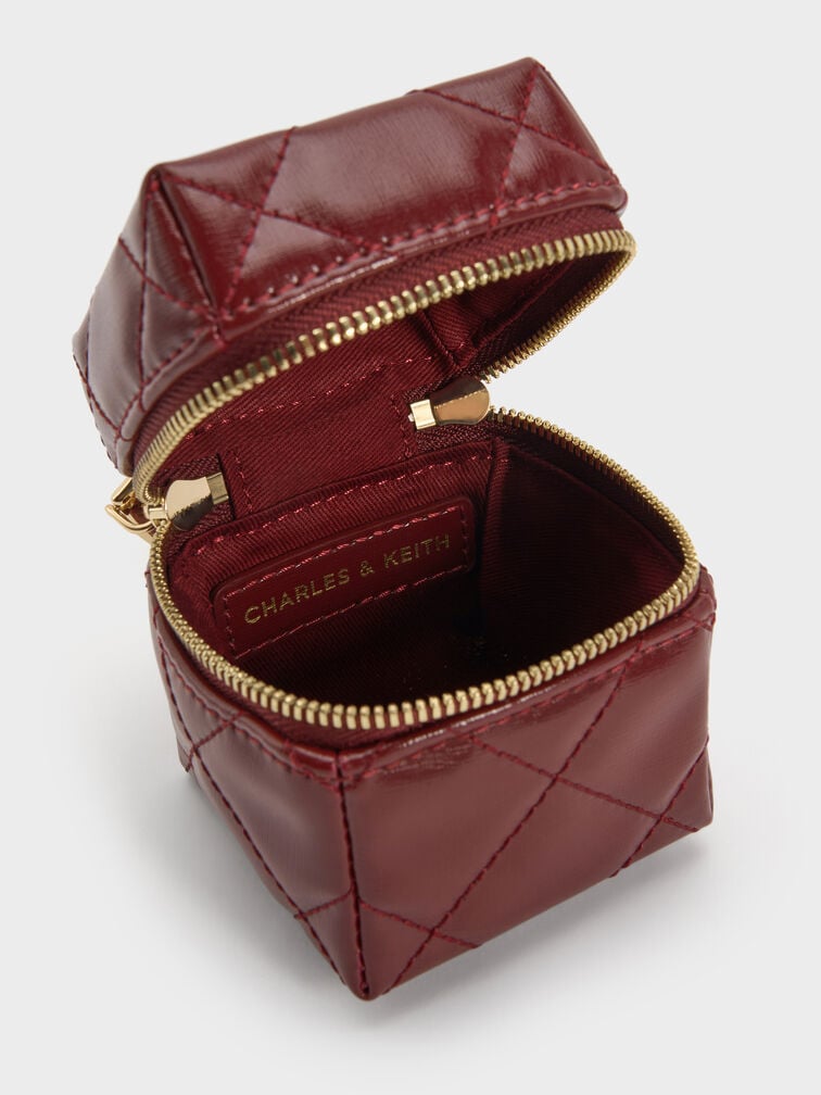 Janie Quilted Micro Bag, Burgundy, hi-res