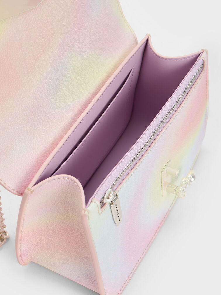 Merial Metallic Accent Swirl-Print Crossbody Bag, Pearl, hi-res