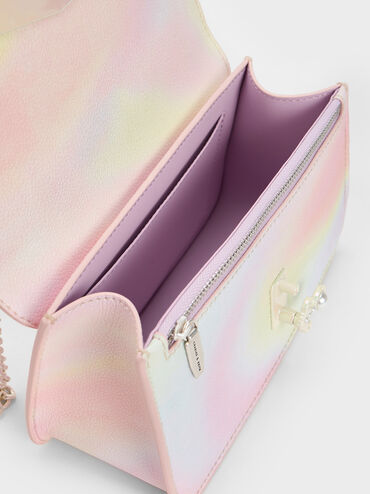 Merial Metallic Accent Swirl-Print Crossbody Bag, Pearl, hi-res