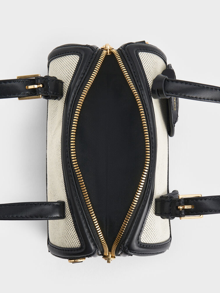 Enola Canvas Two-Tone Bowling Bag, Black, hi-res