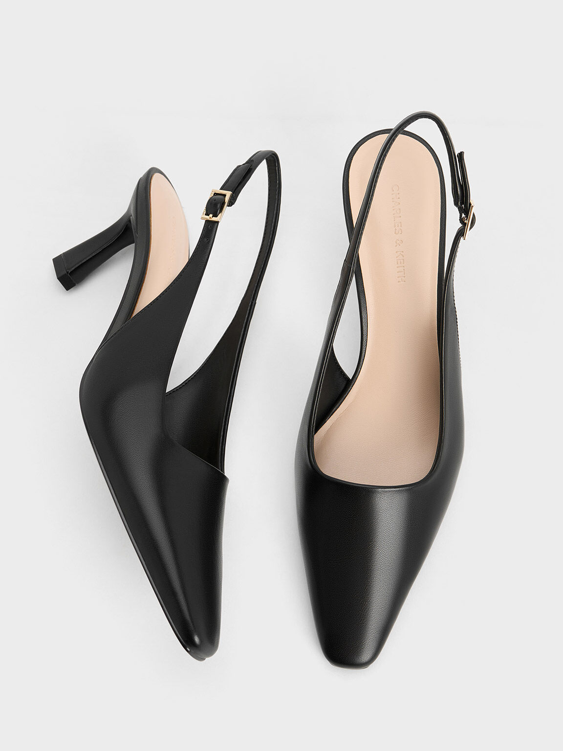 Buy Black Premium Leather Metal Chisel Toe Slingback Heel Shoes from Next  Australia