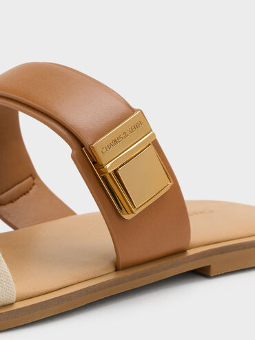 Dove Two-Tone Double-Strap Sandals, Caramel, hi-res