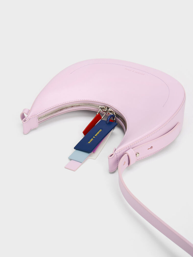 Cockade Crescent Hobo Bag, Lilac, hi-res