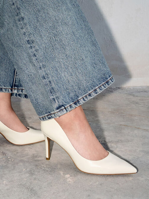 Emmy Pointed-Toe Stiletto Pumps, Chalk, hi-res