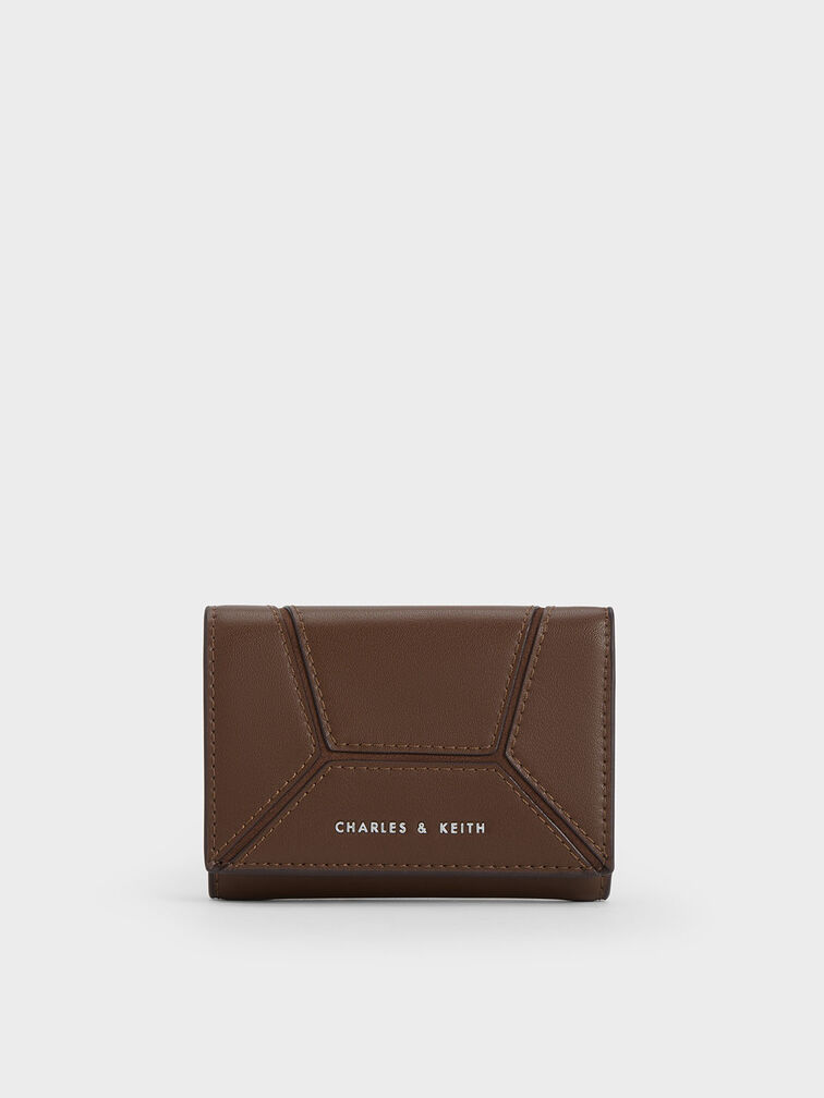 Nasrin Geometric Wallet, Dark Brown, hi-res
