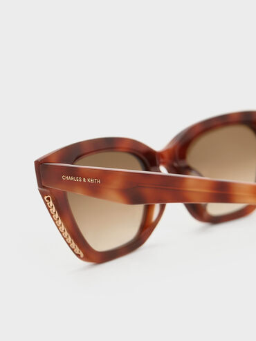 Vesta Tortoiseshell Angular Cat-Eye Sunglasses, T. Shell, hi-res