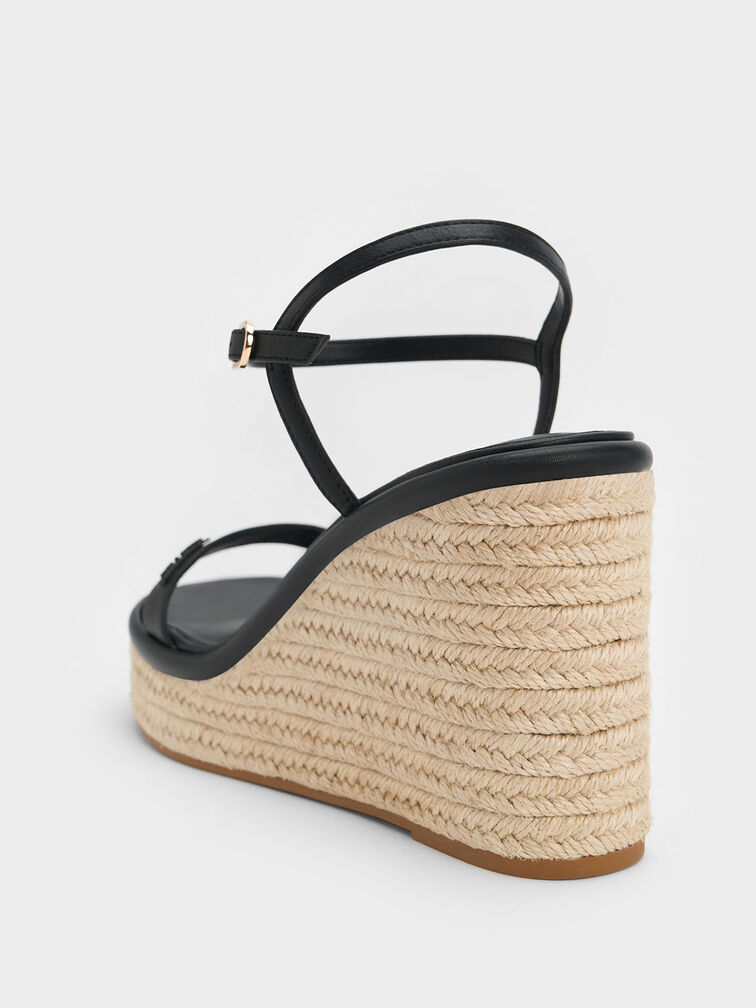Espadrille Wedges, Black, hi-res