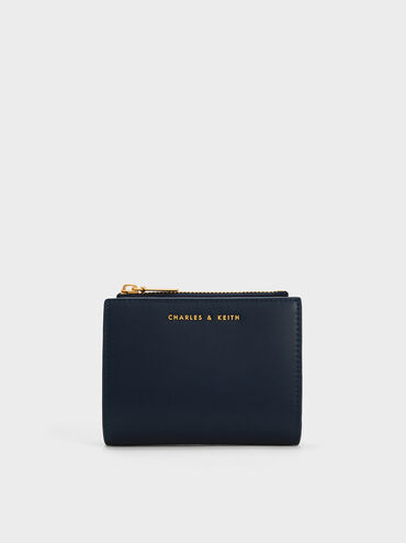 Harmonee Top Zip Small Wallet, Navy, hi-res