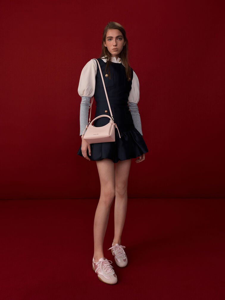 Hazel Bow Top Handle Bag, Soft Pink, hi-res