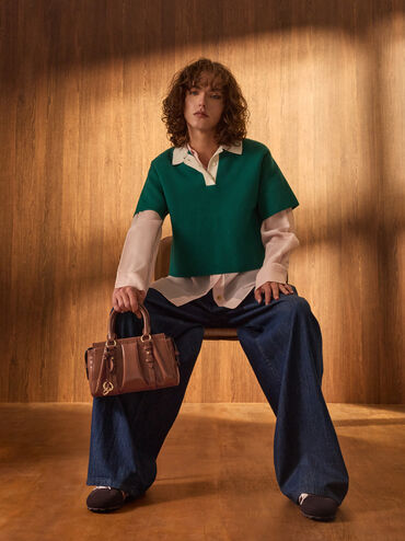 Britton Top Handle Tote Bag, Chocolate, hi-res