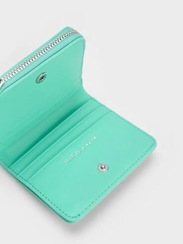Zip Around Card Holder, Mint Green, hi-res