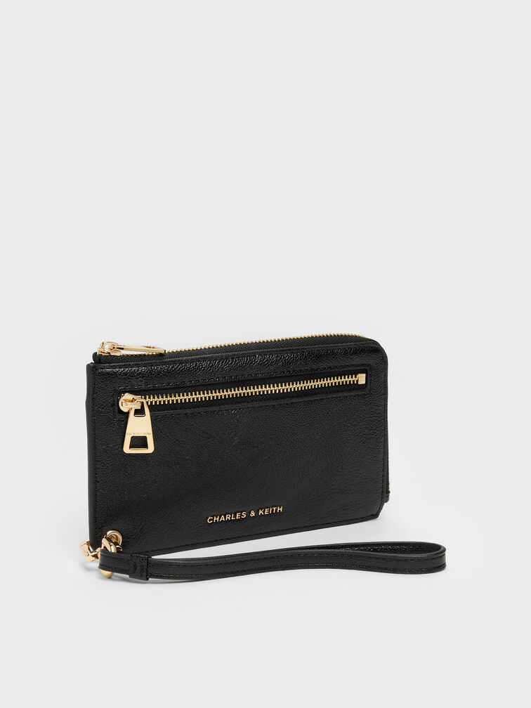 Lillith Zip-Around Wristlet, Black, hi-res