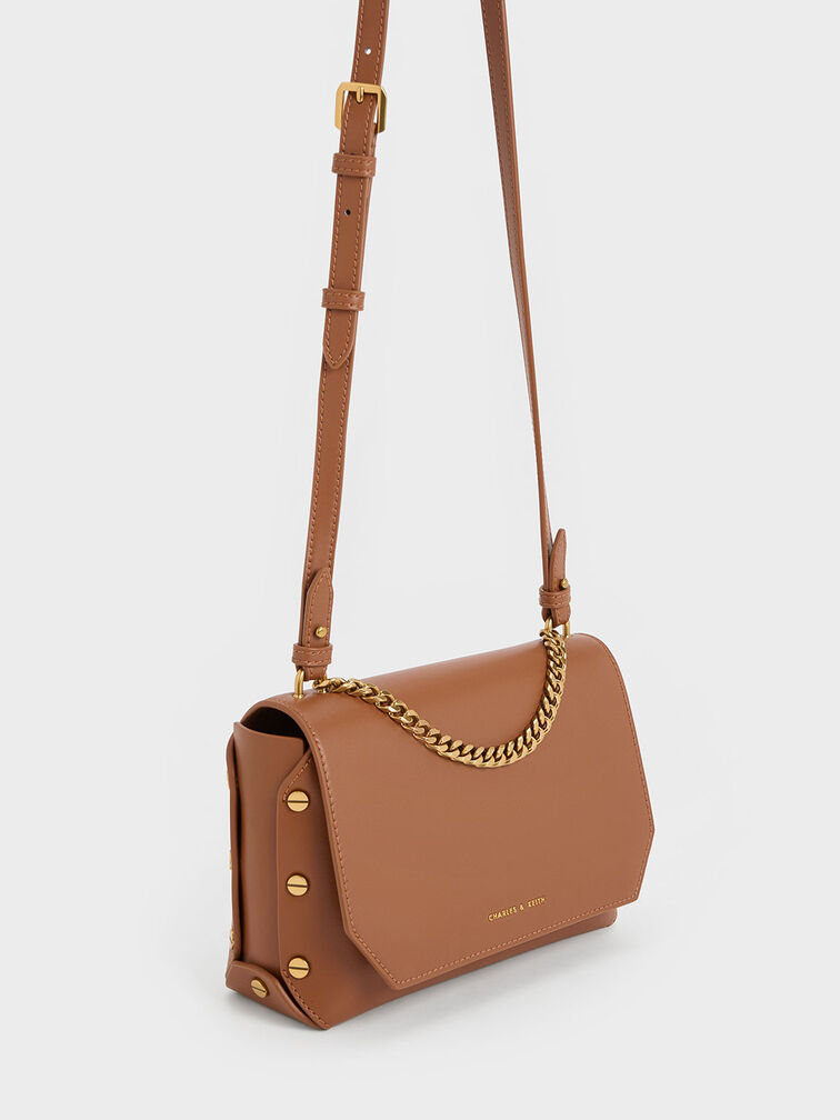 Clea Chain-Handle Bag, Tan, hi-res
