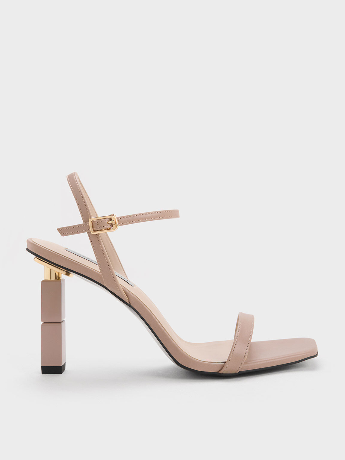 Beige Buckled Strap Linen Slingback Pumps - CHARLES & KEITH LU