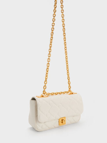 Tillie Quilted Chain Bag, Cream, hi-res