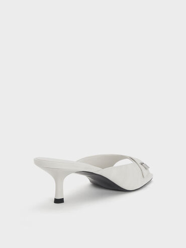 Griselda Croc-Effect Kitten-Heel Mules, Animal Print White, hi-res