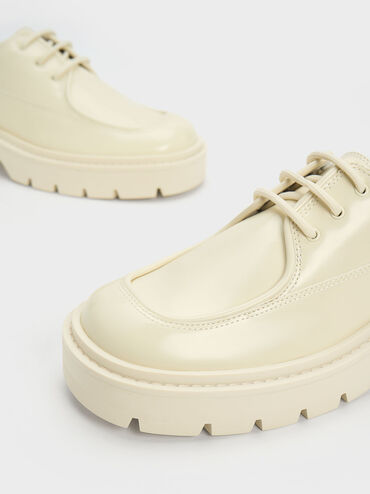 Lace-Up Derby Shoes, Chalk, hi-res