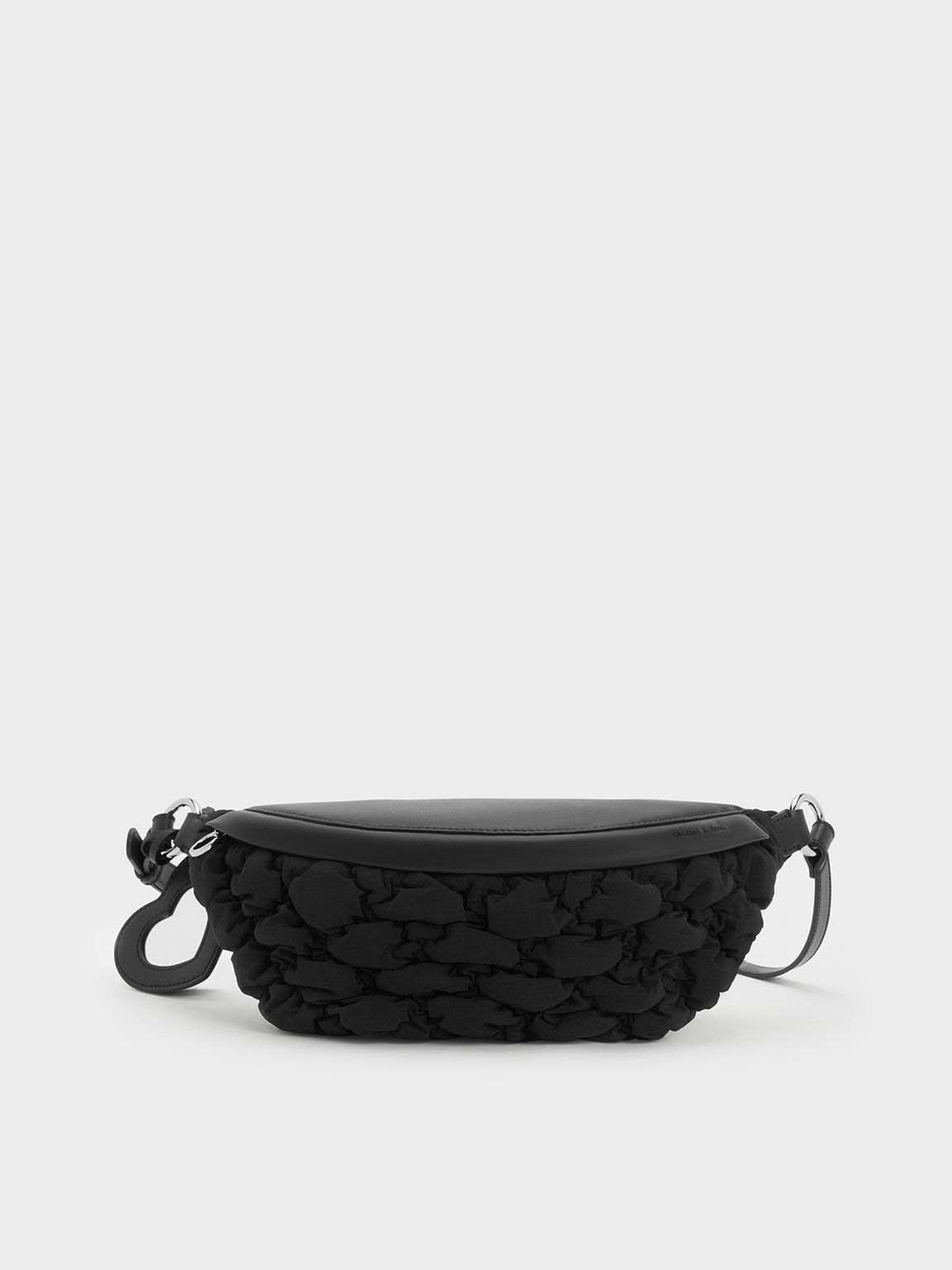 Ruched Nylon Bum Bag Black