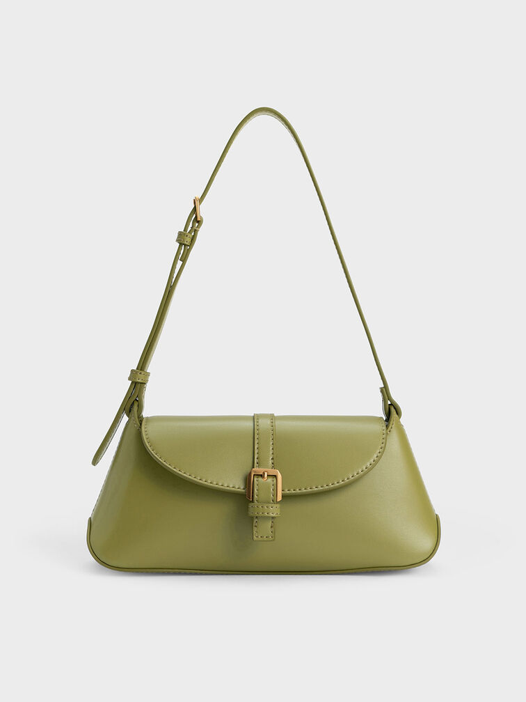 Annelise Double Belted Shoulder Bag, Pistachio, hi-res