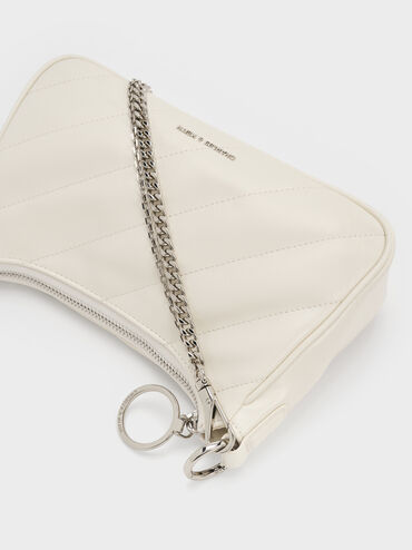 Philomena Crinkle-Effect Chain-Strap Crossbody Bag, Cream, hi-res