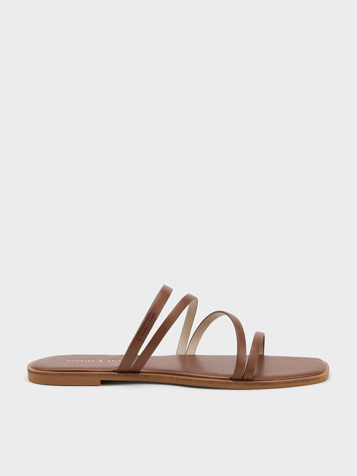 lliana Strappy Slide Sandals, Cognac, hi-res