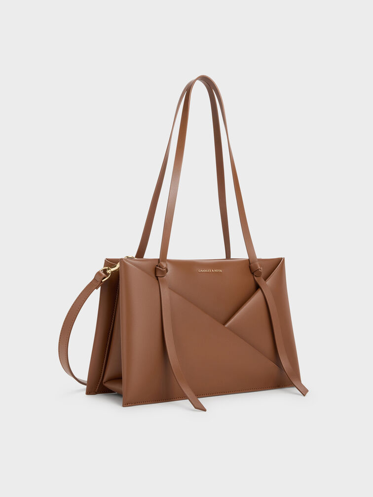 Midori Geometric Tote Bag, Chocolate, hi-res