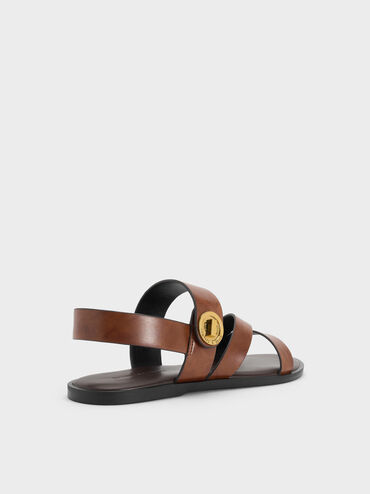 Yara Turn-Lock Strappy Sandals, Cognac, hi-res