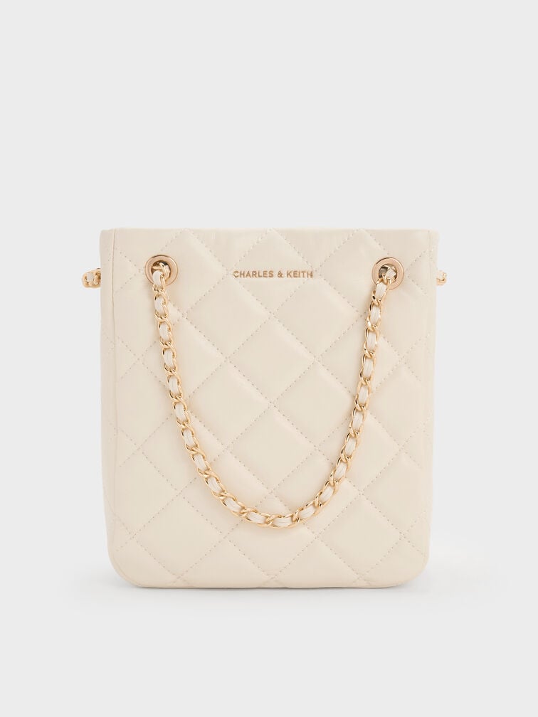 Alva Quilted Braided-Strap Shoulder Bag, Cream, hi-res