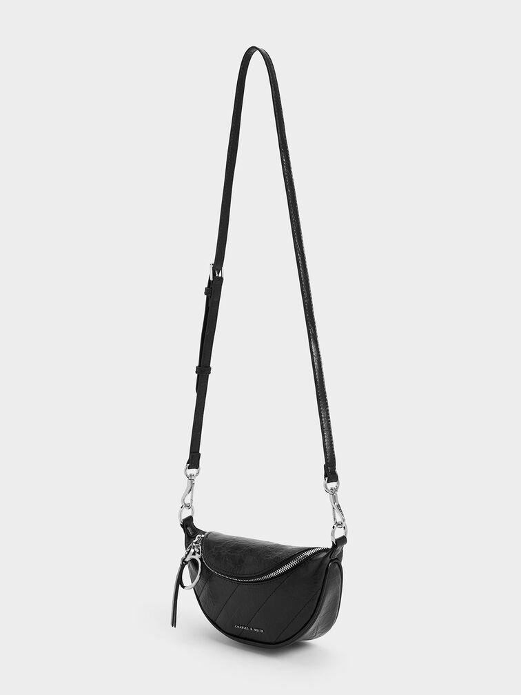 Noir Philomena HalfMoon Crossbody Bag CHARLES & KEITH IN