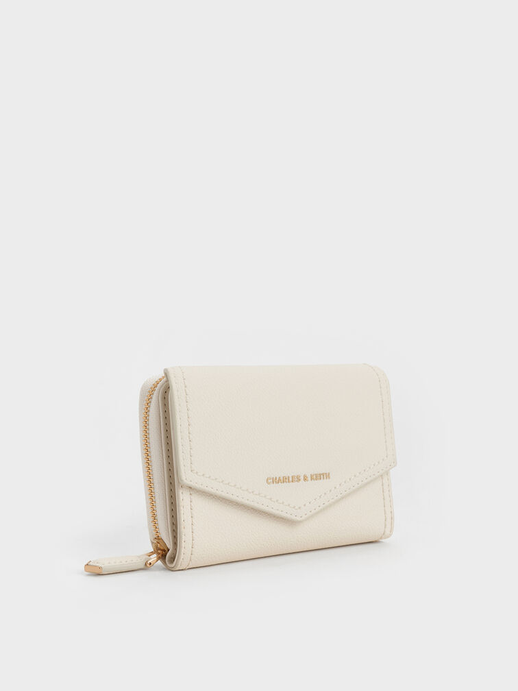 Stitch Trim Envelope Wallet, Cream, hi-res