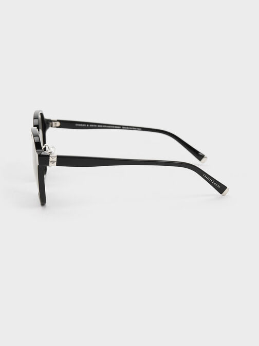 Square Recycled Acetate Sunglasses, Black, hi-res