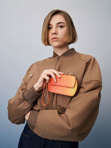 Selby Front Flap Curved Wristlet, Sunset, hi-res