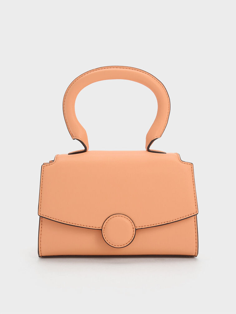 Clover Curved Handle Bag, Orange, hi-res