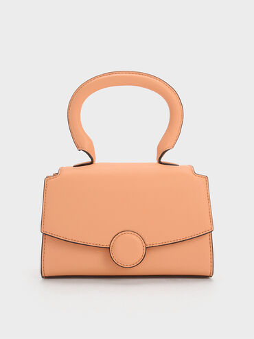 Clover Curved Handle Bag, Orange, hi-res