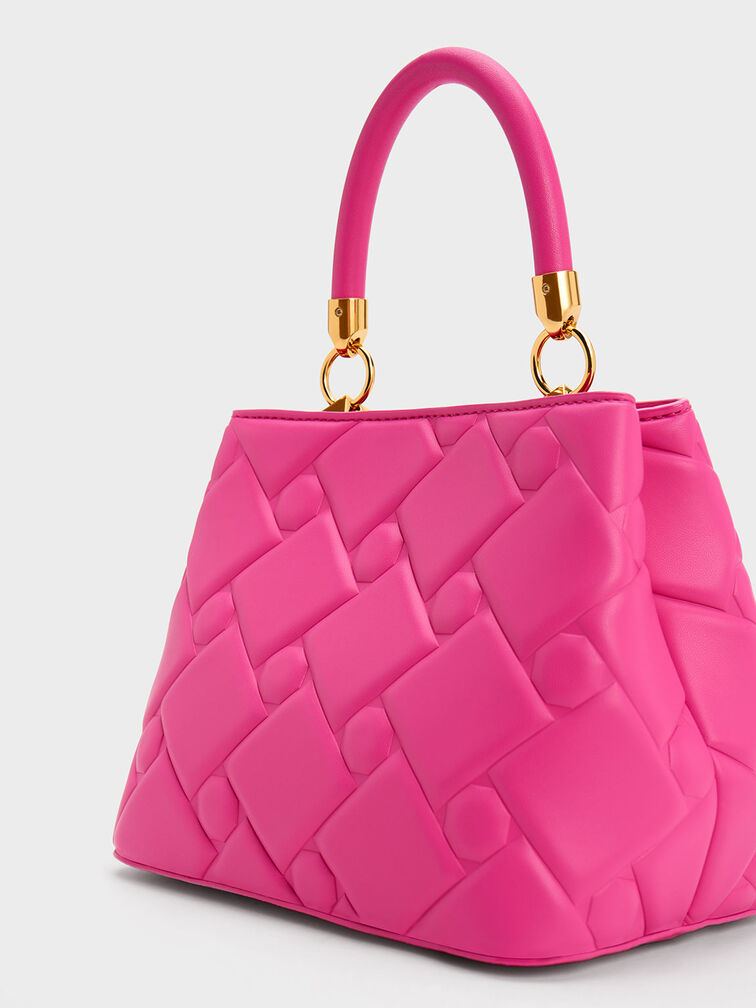 Tillie Quilted Top Handle Bag, Fuchsia, hi-res