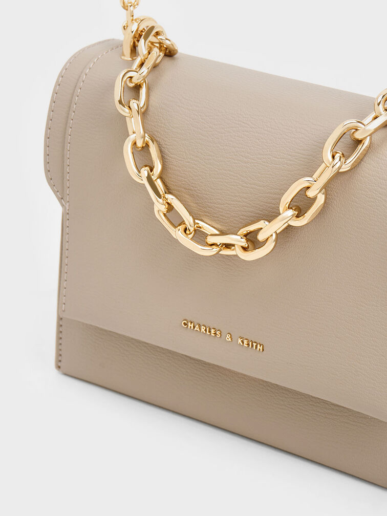 Brennan Chain Handle Crossbody Bag, Taupe, hi-res