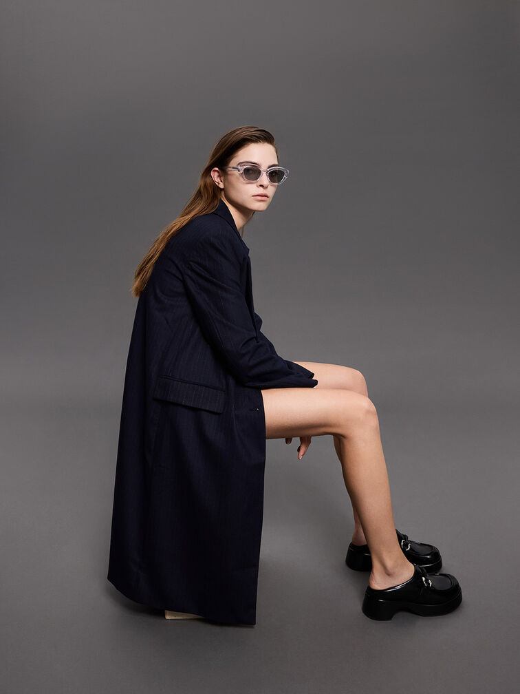 Onyx Recycled Acetate Cat-Eye Sunglasses, Clear, hi-res