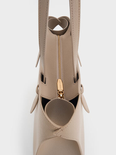 Allyn Elongated-Handle Tote Bag, Taupe, hi-res