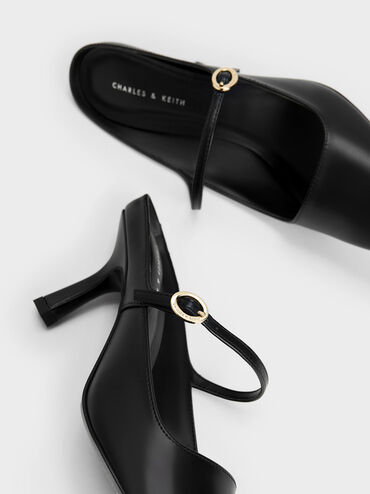Roxane Mary Jane Heeled Mules, Black, hi-res