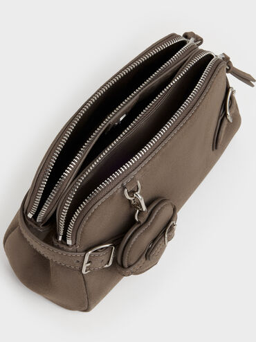 Nellie Heart-Charm Shoulder Bag, Stone Grey, hi-res