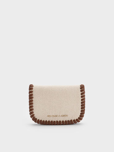 Blume Canvas Braided Chain-Handle Wallet, Taupe Canvas, hi-res