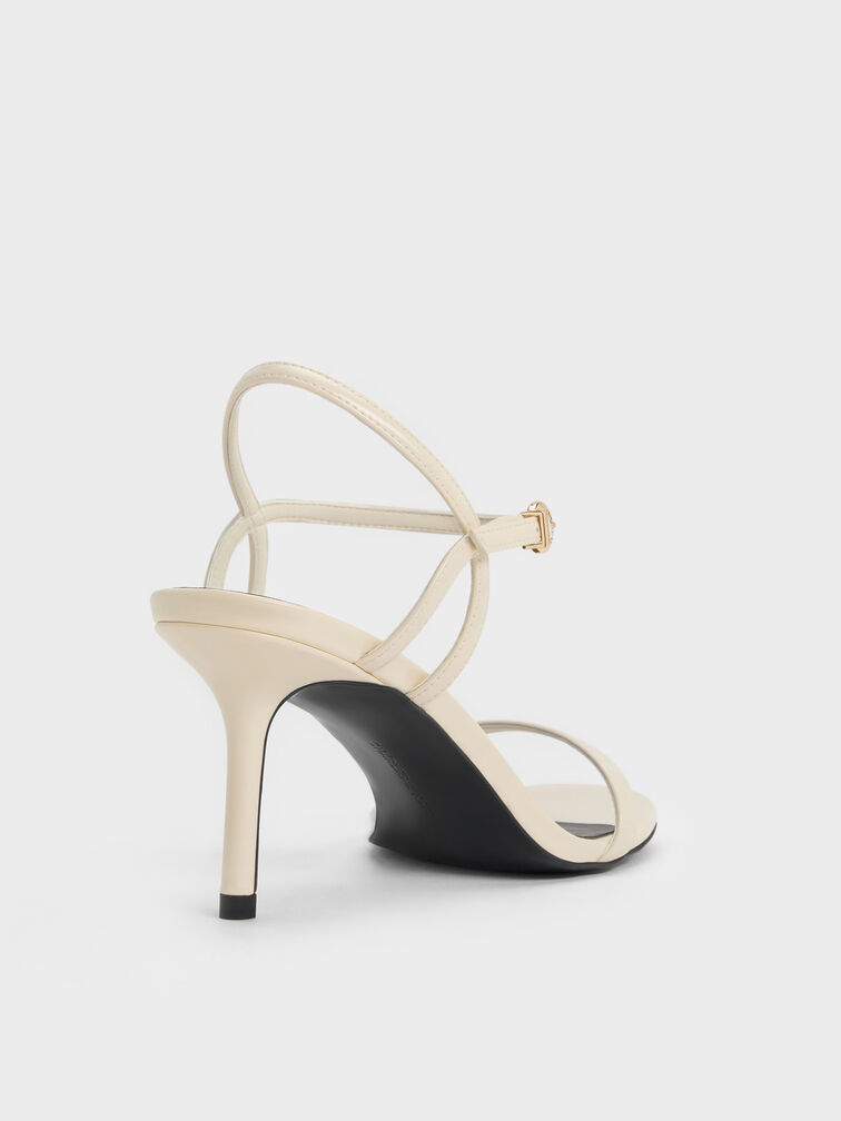 Stiletto-Heel Ankle-Strap Heeled Sandals, White, hi-res