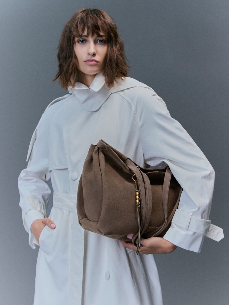 XL Zephyr Tassel Tote Bag, Stone Grey, hi-res
