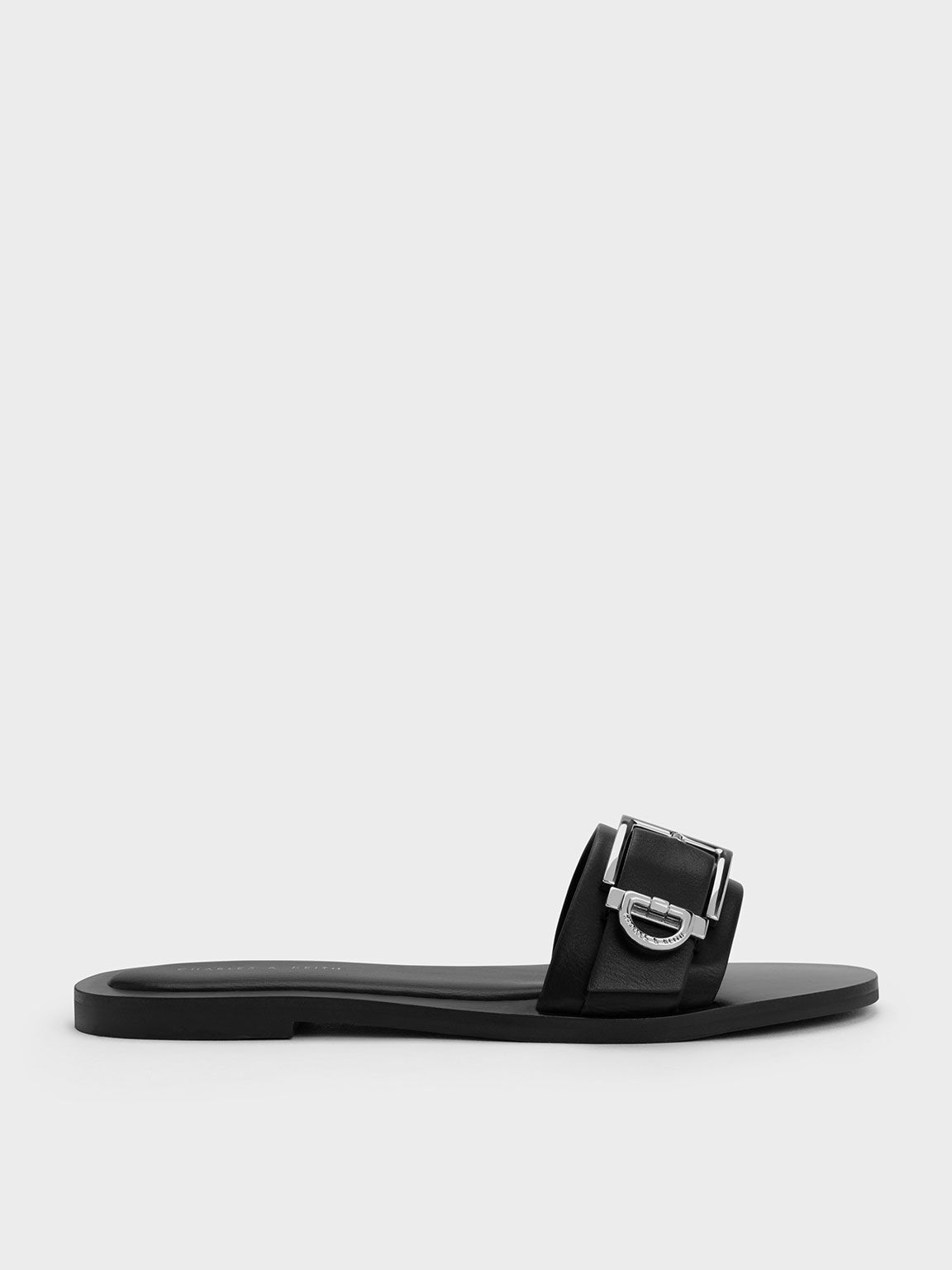 Black buckle sandals deals