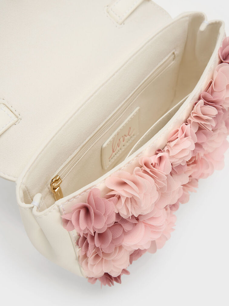 Floral Mesh Top Handle Bag, Chalk, hi-res