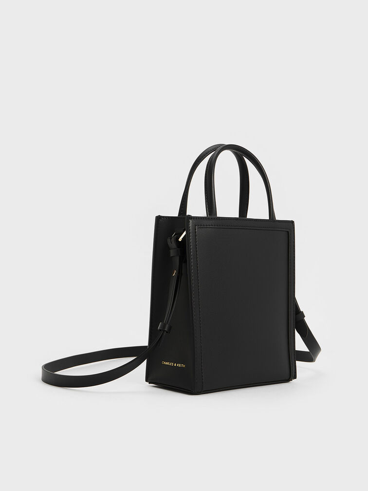 Double Handle Tote Bag, Black, hi-res