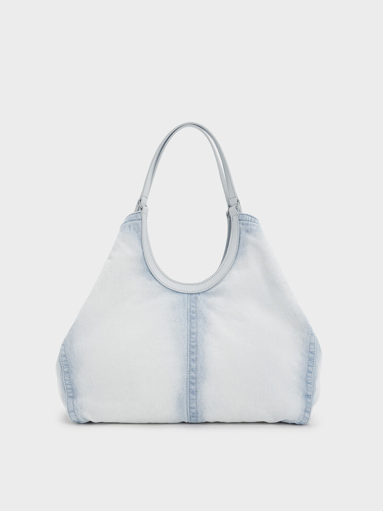 Ivette Denim Tote Bag, Light Washed Denim, hi-res