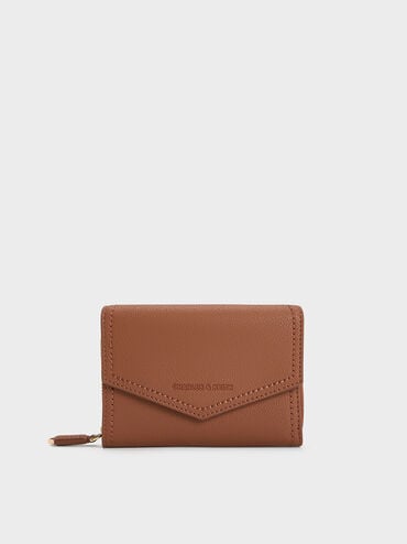 Stitch Trim Envelope Wallet, Chocolate, hi-res