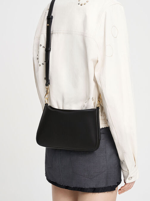 Catena Chain-Handle Bag, Black, hi-res