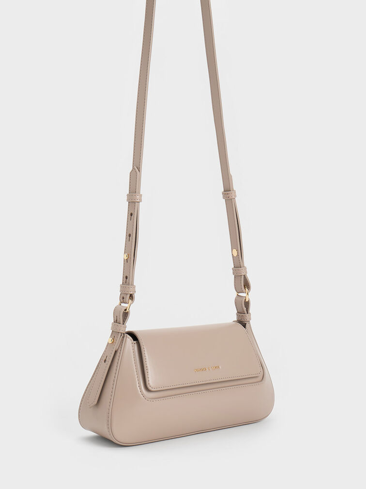 Olivia Trapeze Shoulder Bag, Taupe, hi-res
